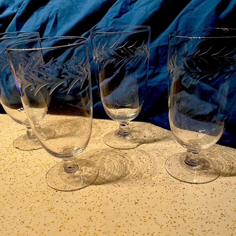 Vintage Crystal Water Glasses